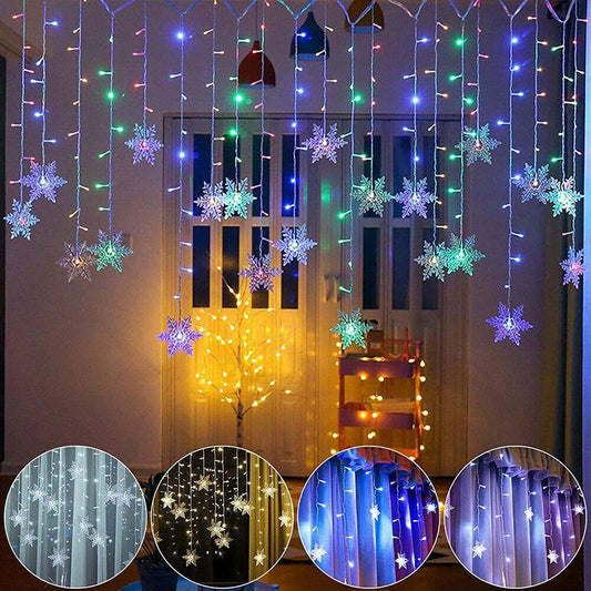 Luces de hadas de copo de nieve de Navidad 96LED, 4M